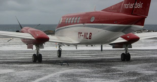 Flugvél Norlandair af gerðinni Beechcraft King Air 200.