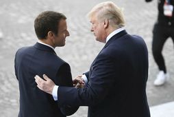 Emmanuel Macron og Donald Trump á síðasta ári.
