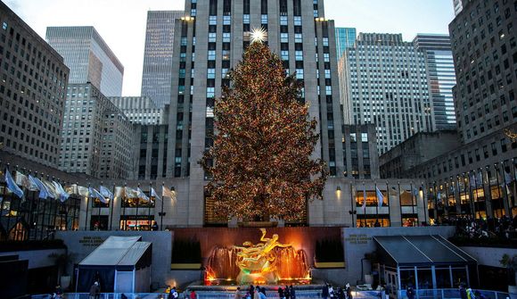 Rockefeller-tréð komið heilu og höldnu til New York