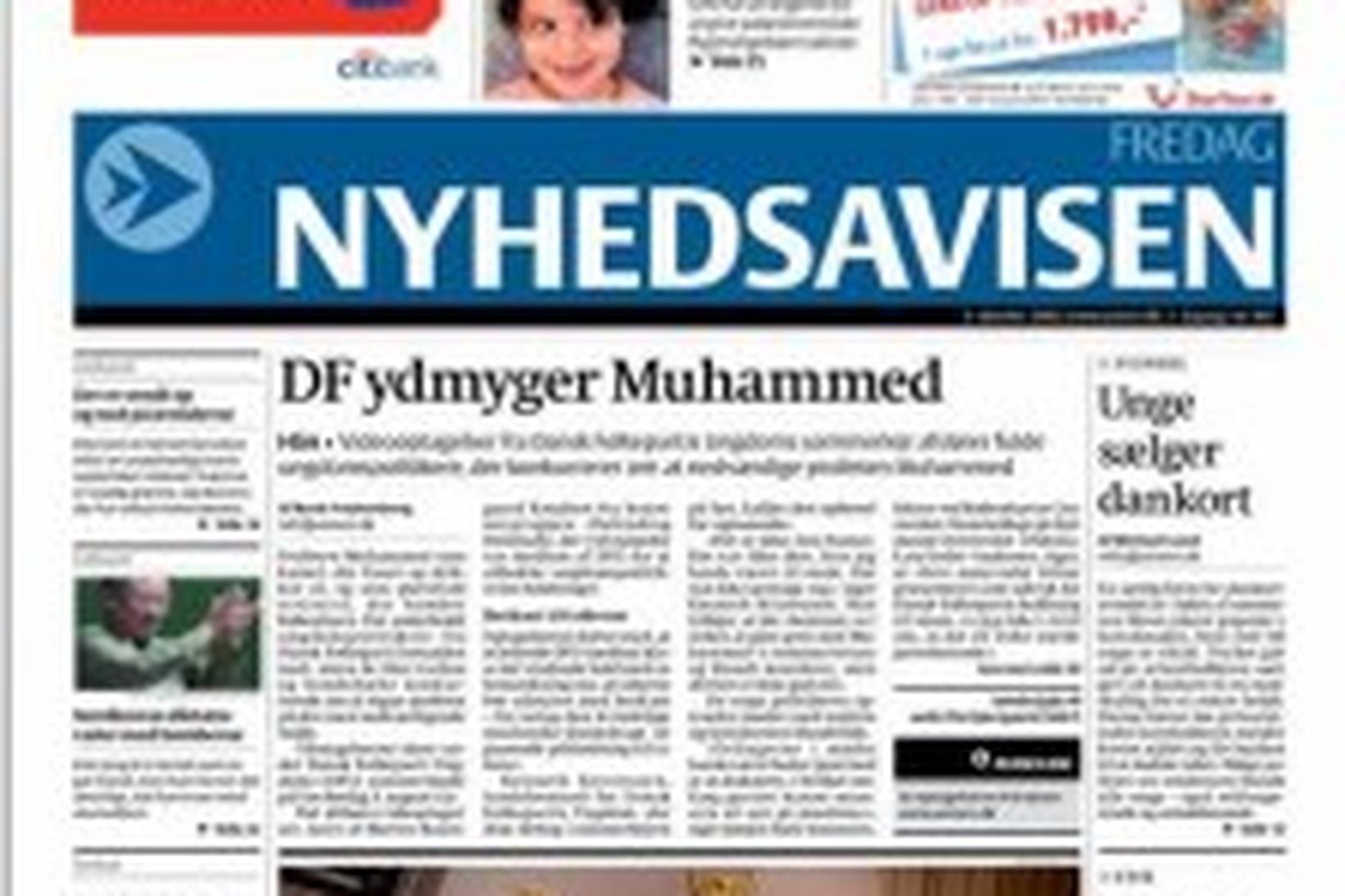 Fyrsta forsíða Nyhedsavisen.