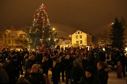 This year's Christmas tree in Húsavík, North Iceland.