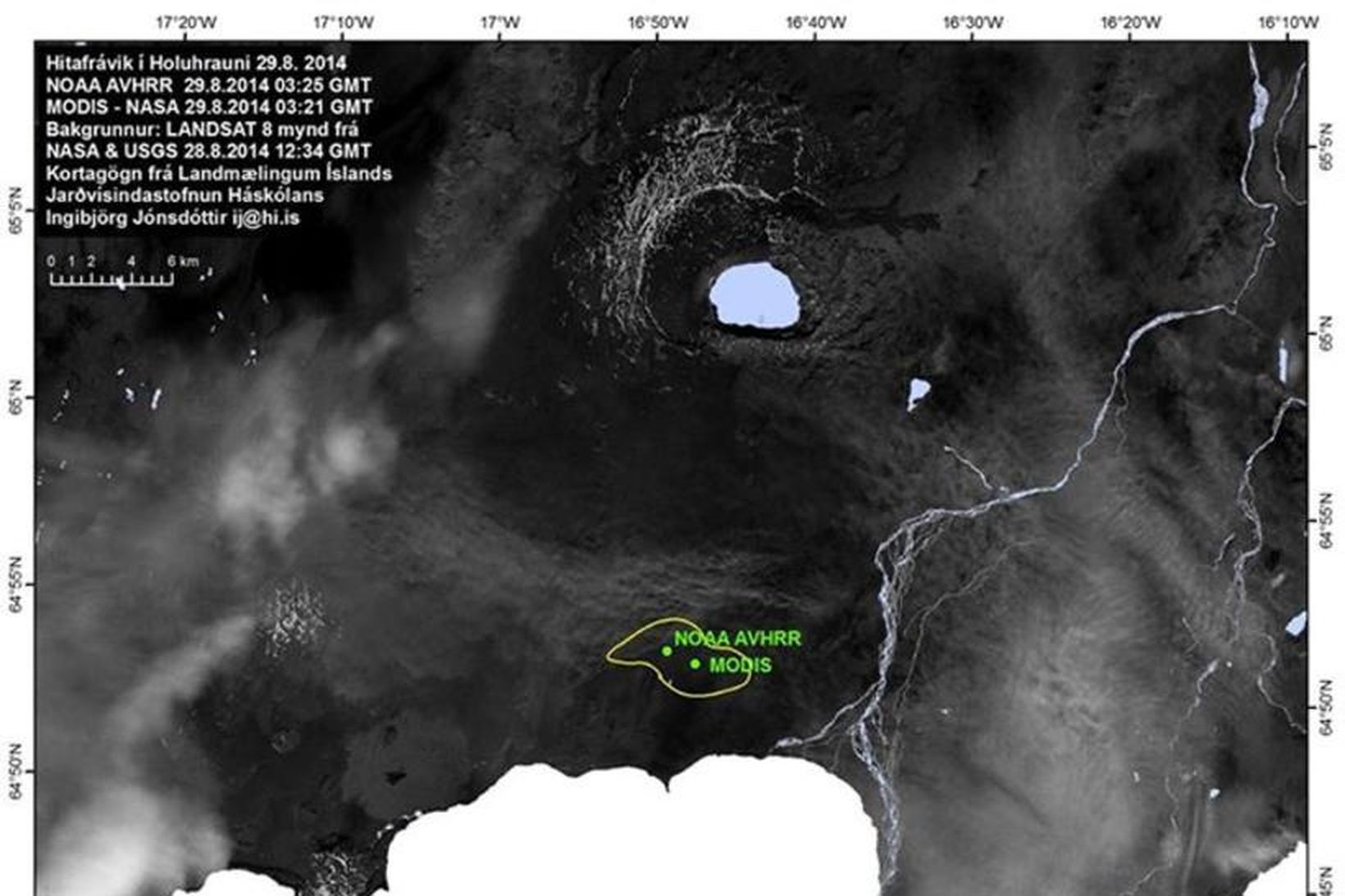 Location of the eruption in Holuhraun. Picture from the University …