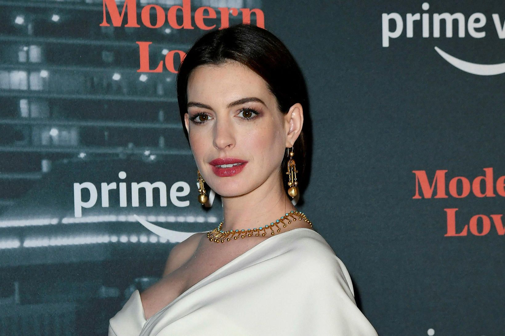 Anne Hathaway á frumsýningu Amazon Prime-þáttaraðarinnar Modern Love.