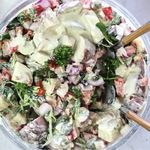 Ferskt kartöflusalat með sinnepssósu sem minnir á sumarið