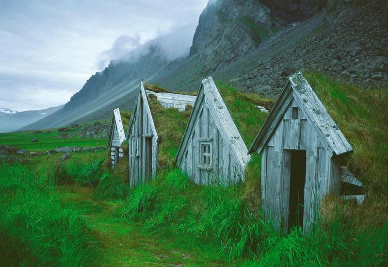A typical looking Icelandic turf farm. This one, however, was reconstructed for a film set.