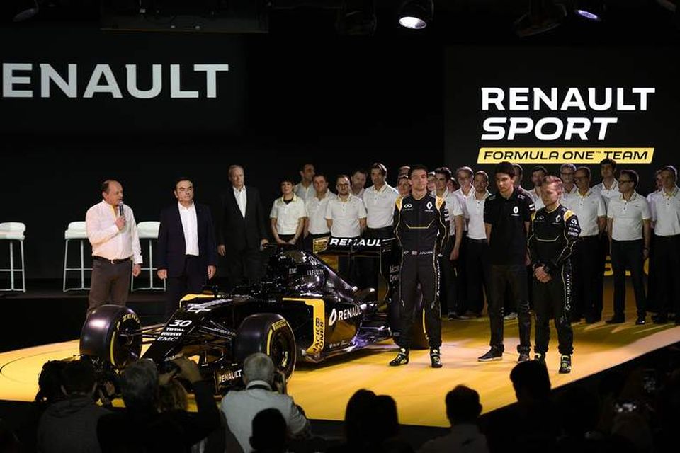 Frá frumsýningu formúluliðs Renault í París í dag.