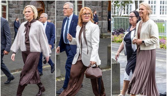 Guðrún, Rósa og Þorgerður mættu í stíl