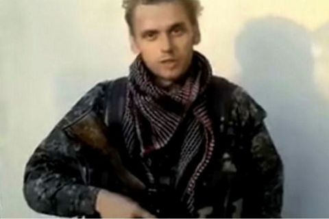 Haukur Hilmarsson speaking in a short video on YouTube saying he was fighting for the International Freedom Battalion.