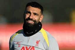 Mo Slaha líður vel hjá Liverpool.