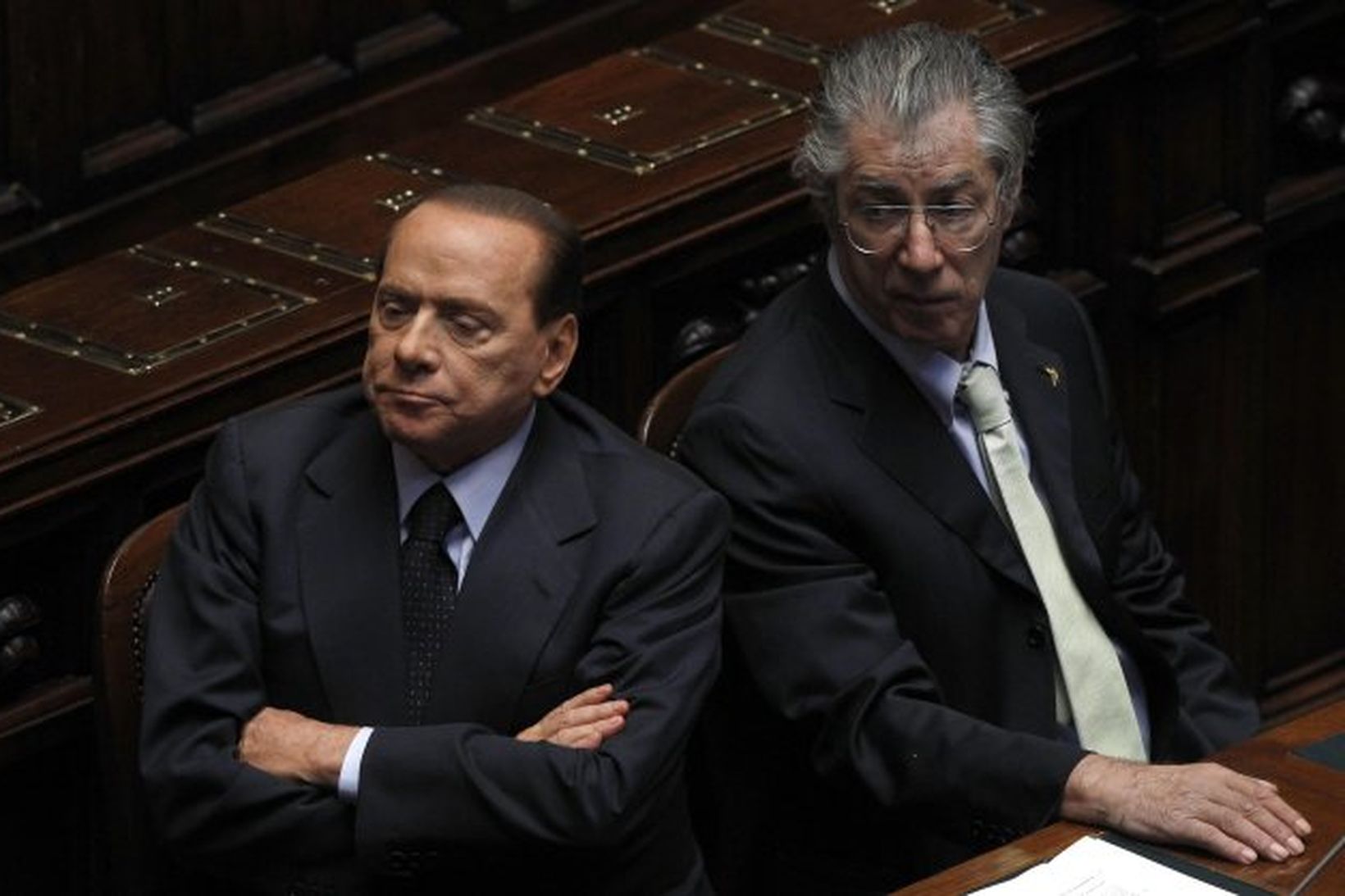 Silvio Berlusconi ásamt Umberto Bossi.