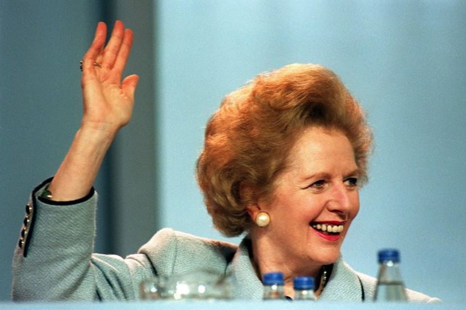Margaret Thatcher var forsætisráðherra Bretlands frá 1979 til 1990. Myndin er tekin árið 1989.