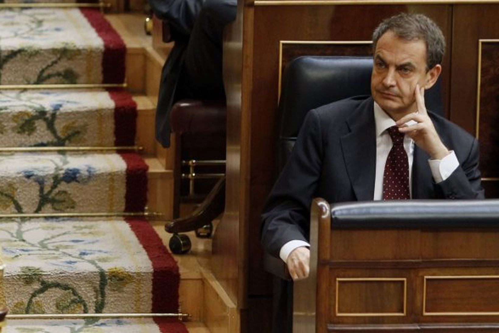 Jose Luis Rodriguez Zapatero, forsætisráðherra Spánar, í þingsal í dag.