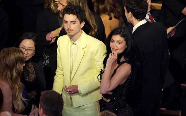 Timothée Chalamet og Kylie Jenner á Óskarsverðlaunahátíðinni í mars.