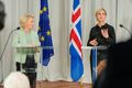 Afrit Von der Leyen og Kristrún Frostadóttir forsætisráðherra.
