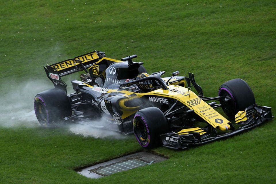 Nico Hülkenberg á Renault í tímatökunni í Melbourne.