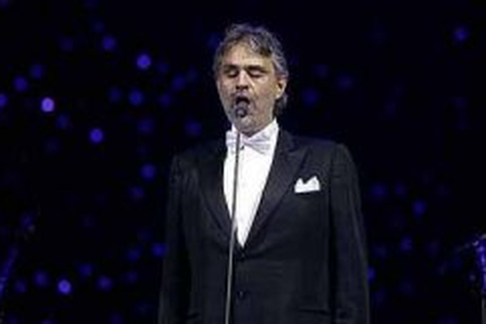 Andrea Bocelli í Egilshöll í kvöld.