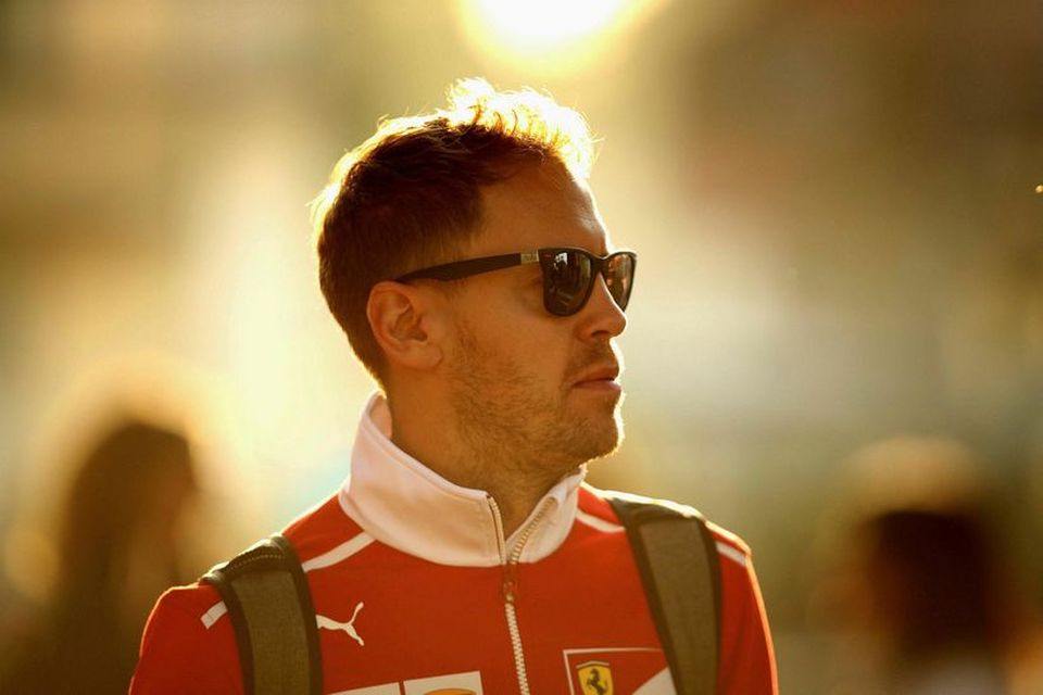 Sebastian Vettel í Mexíkóborg í dag.