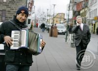 Götuspilarar í Bankastræti