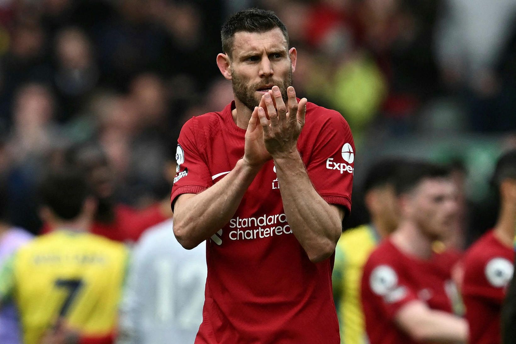 James Milner er einn miðjumanna Liverpool sem róa á önnur …