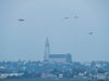 Volcanic haze blankets the capital area.