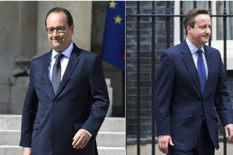 President Hollande (left) and PM Camerion (right).