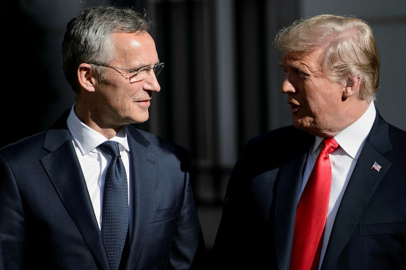 Jens Stoltenberg og Donald Trump.