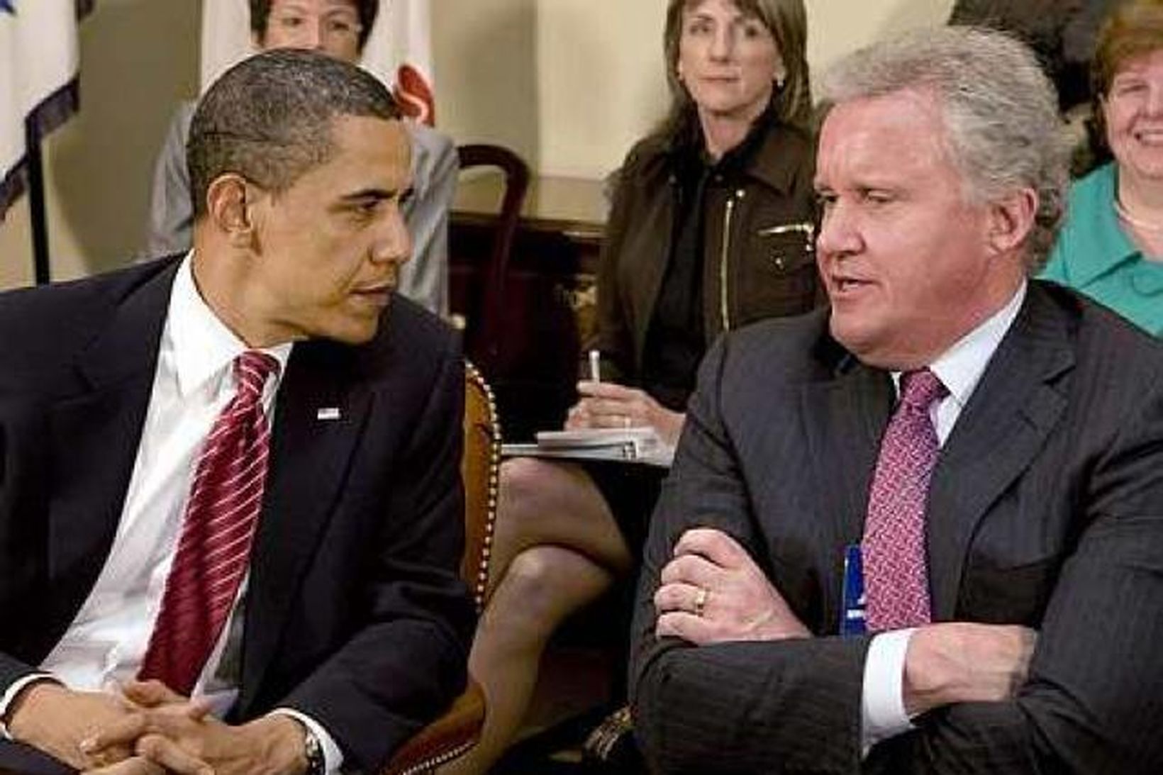 Barack Obama ásamt Jeff Immelt.