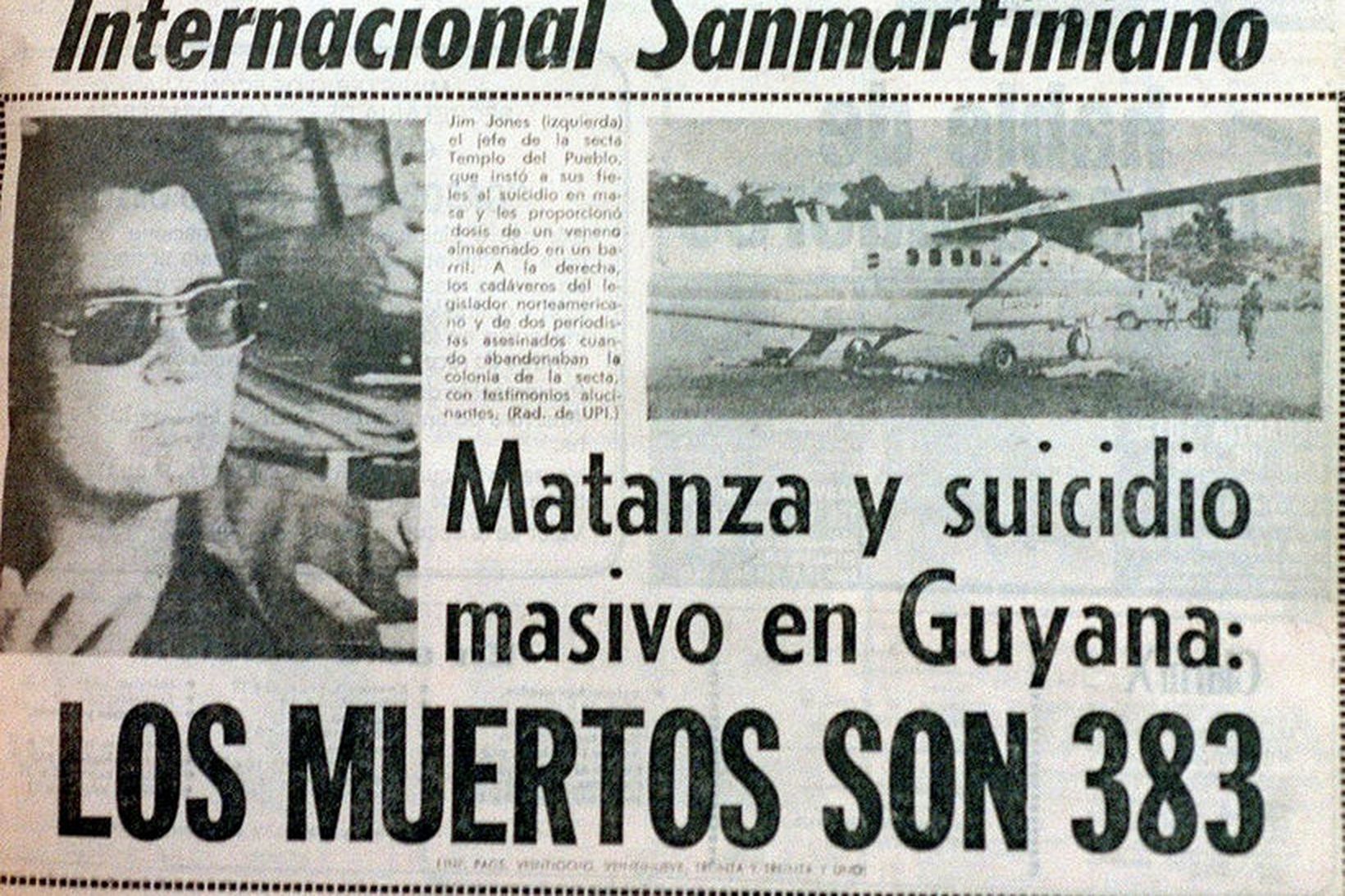 Forsíða argentínska blaðsins Clarin 21. nóvember 1978 þar sem greint …