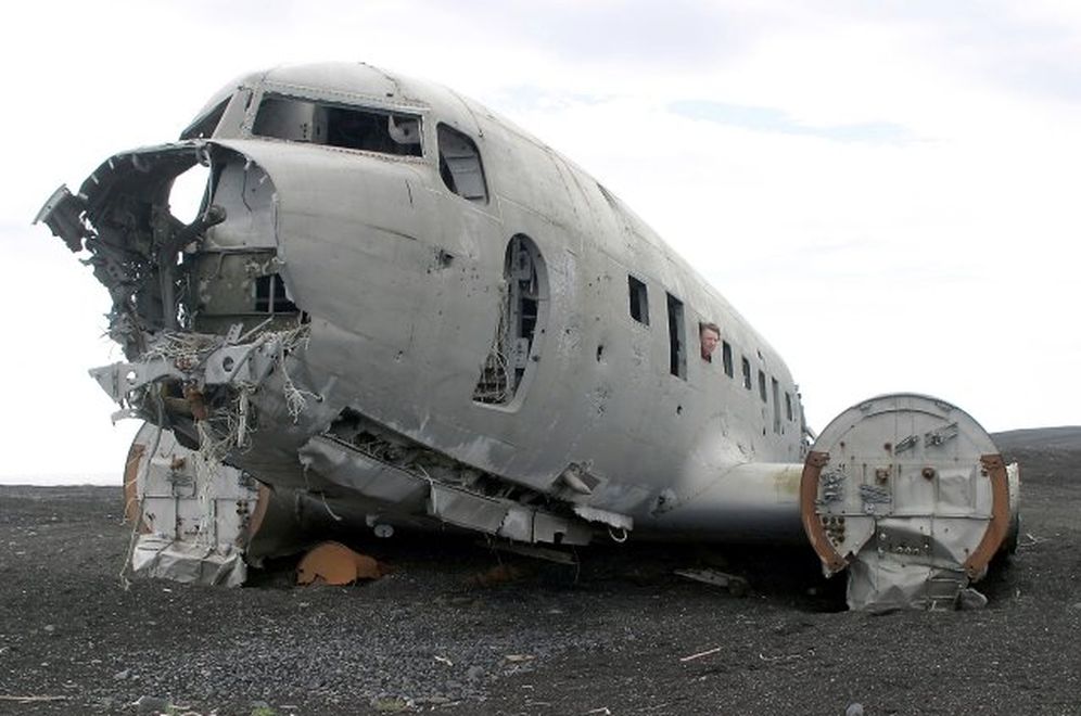 The man's car was found next to this famous plane wreck at Sólheimasandur desert in …