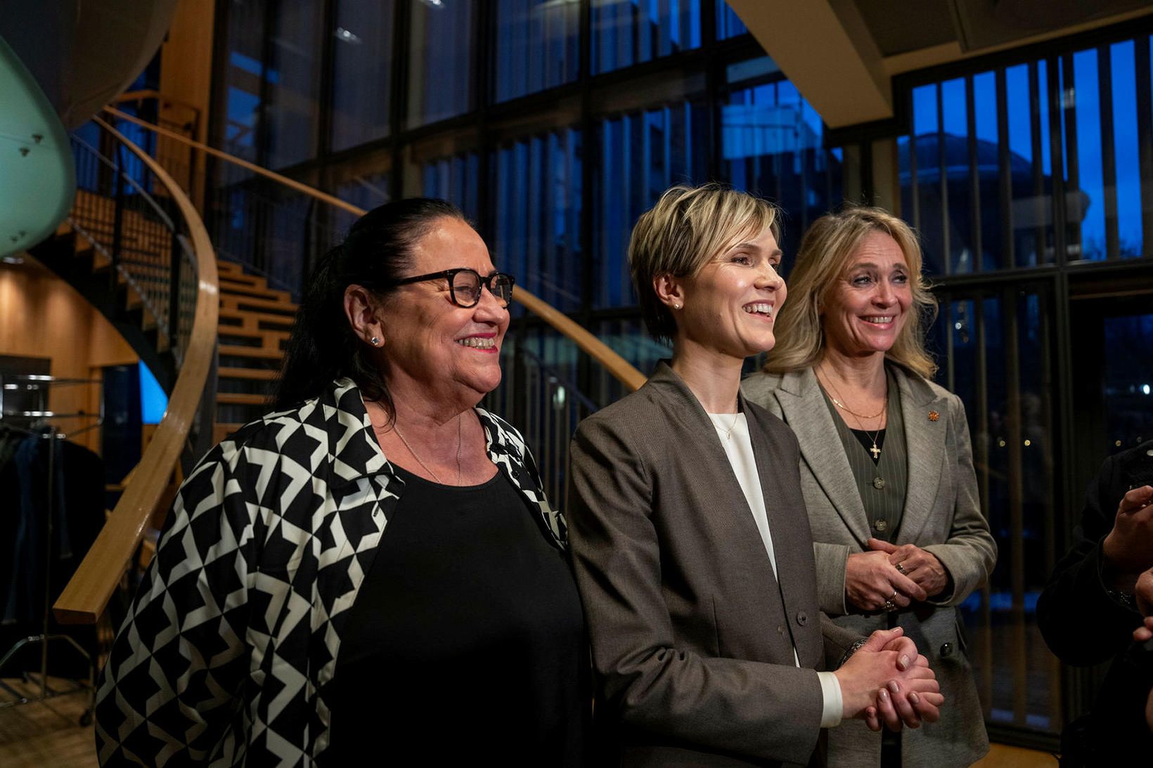 Formennirnir þrír Inga Sæland, Kristrún Frostadóttir og Þorgeður Katrín Gunnaarsdóttir.