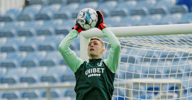 Rúnar Alex Rúnarsson á æfingu með FC Köbenhavn.
