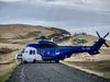 A helicopter from the Icelandic Coast Guard at the scene yesterday.