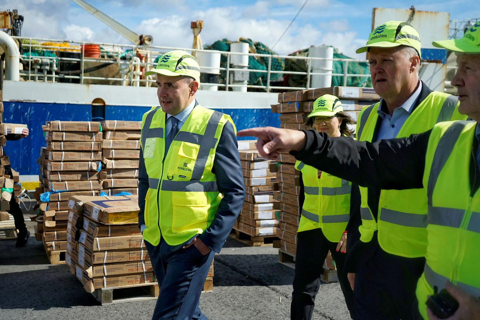 Guðni heimsótti Grindavík í dag, áður en gosið hófst.