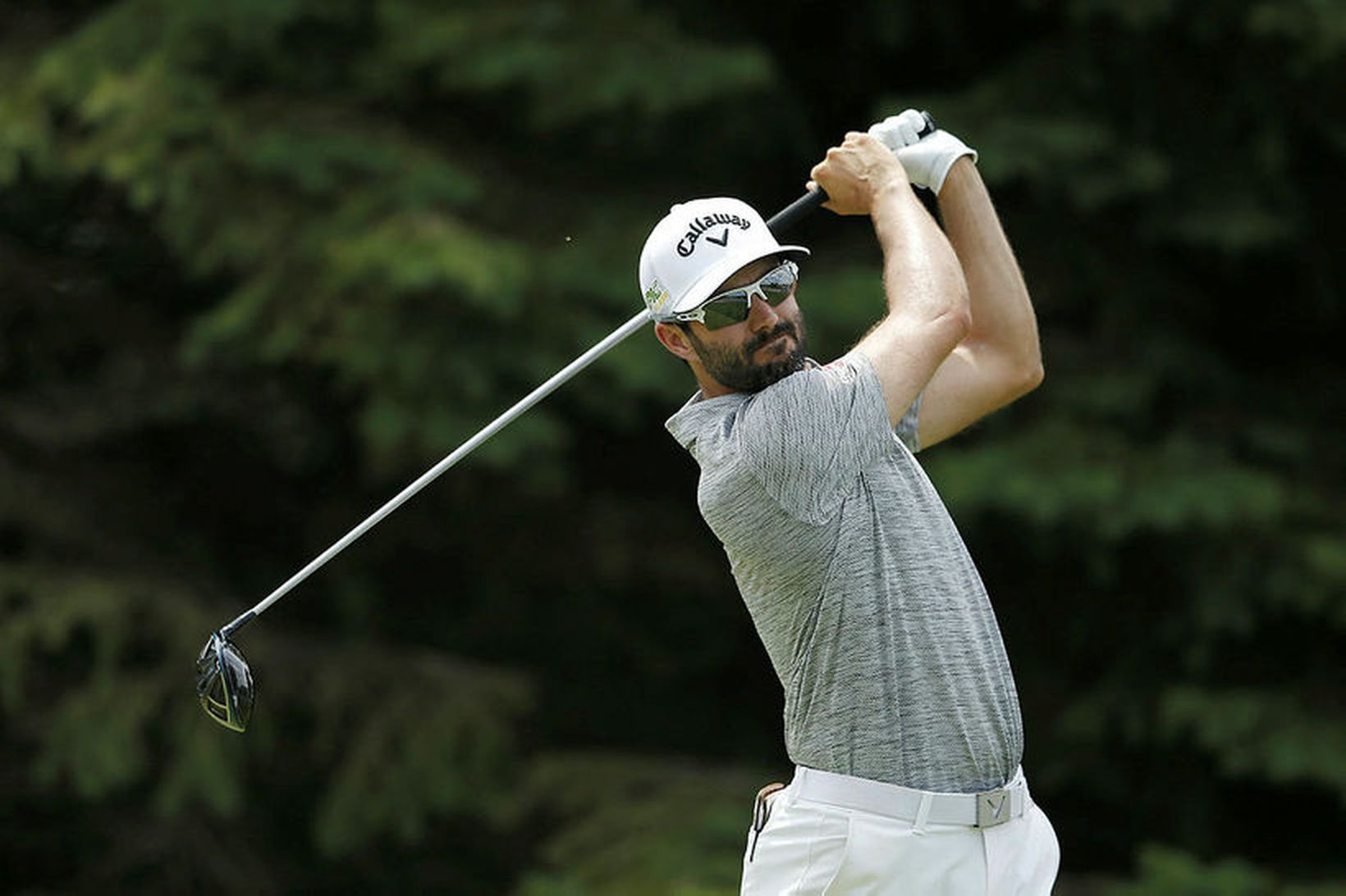 Adam Hadwin átti eitt af höggum mótsins í morgun.