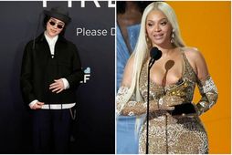 Billie og Beyoncé á Grammy-hátíðinni.