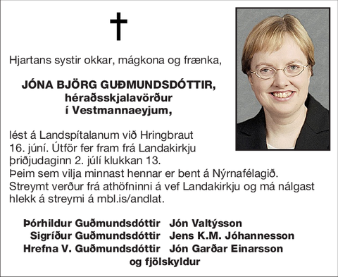 Jóna Björg Guðmundsdóttir,