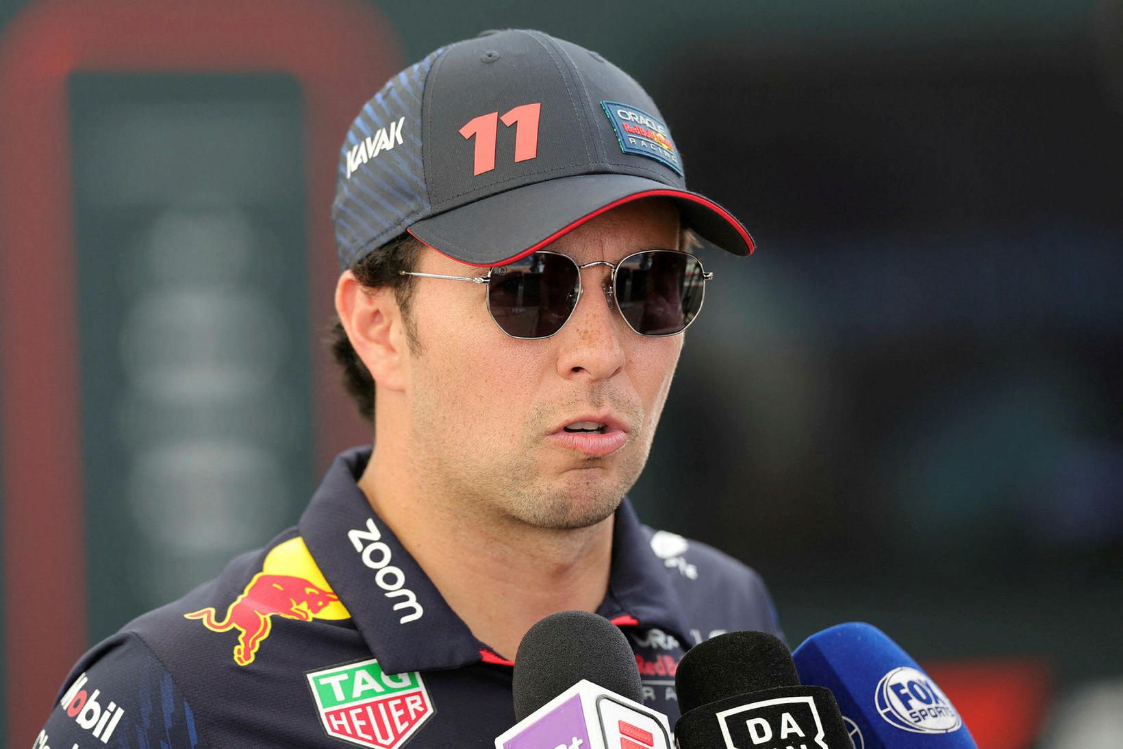 Ökuþórinn Sergio Perez keyrir fyrir Red Bull Racing í Formúlu …