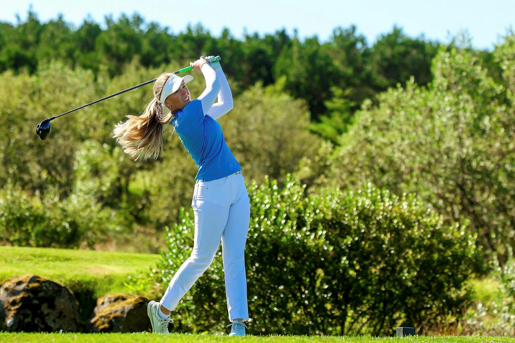 Andrea Bergsdóttir lék frábært golf í dag.