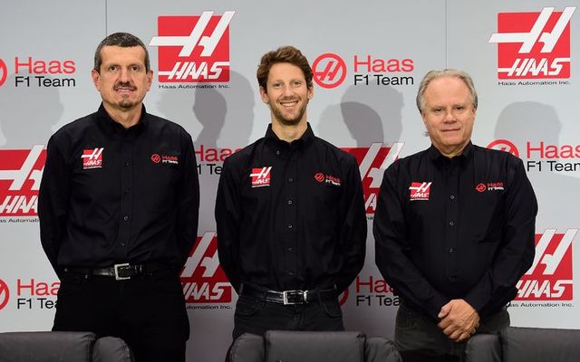 Günther Steiner (t.v.) ásamt Romain Grosjean og Gene Haas þegar allt lék í lyndi