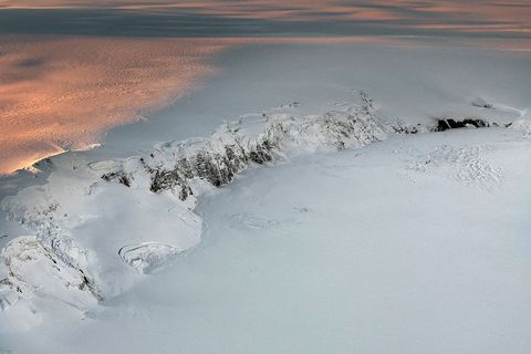 Vatnajökull glacier. Grímsvötn volcano and Grímsfjall mountain in the foreground.