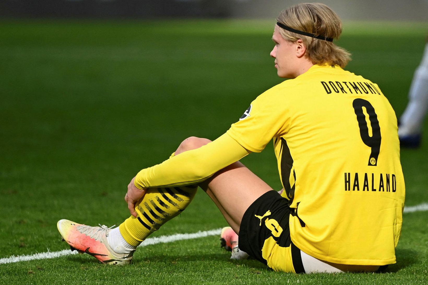 Erling Braut Haaland og aðrir leikmenn Dortmund voru svekktir í …