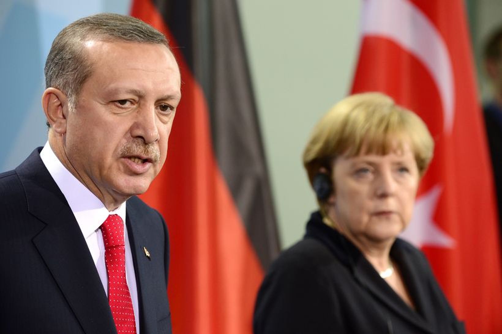 Recep Tayyip Erdogan, forsætisráðherra Tyrklands, og Angela Merkel, kanslari Þýskalands. …