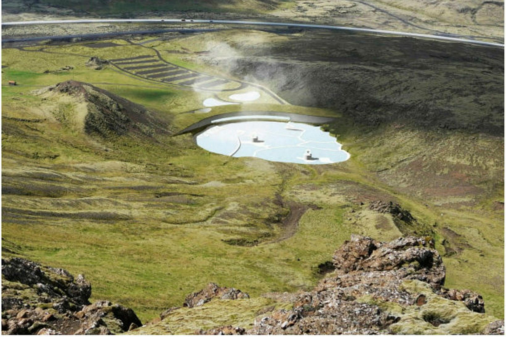 Baðlónið og baðhúsið verða skammt frá hringveginum.