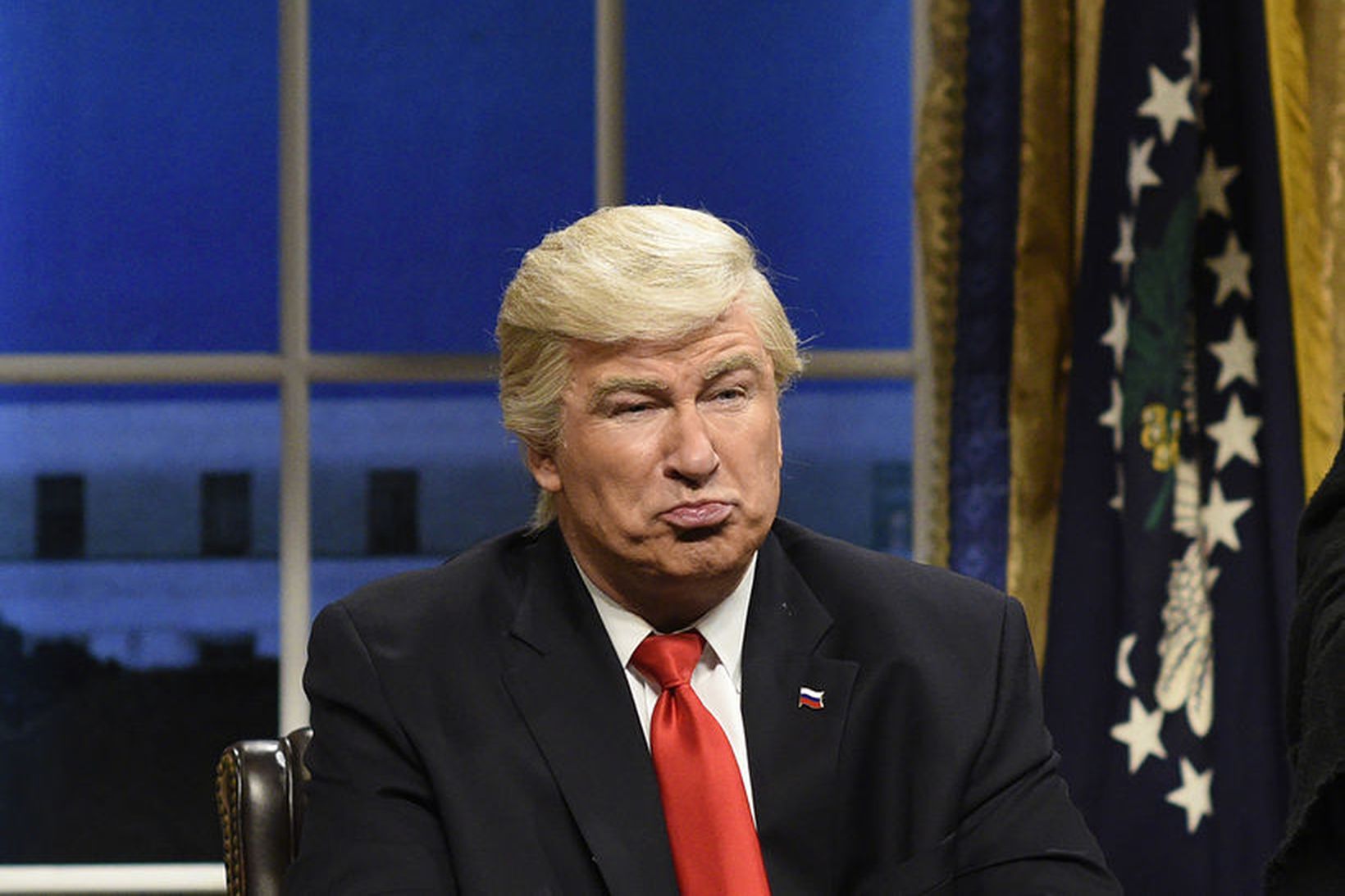 Alec Baldwin í hlutverki Donald Trump hefur vakið lukku.