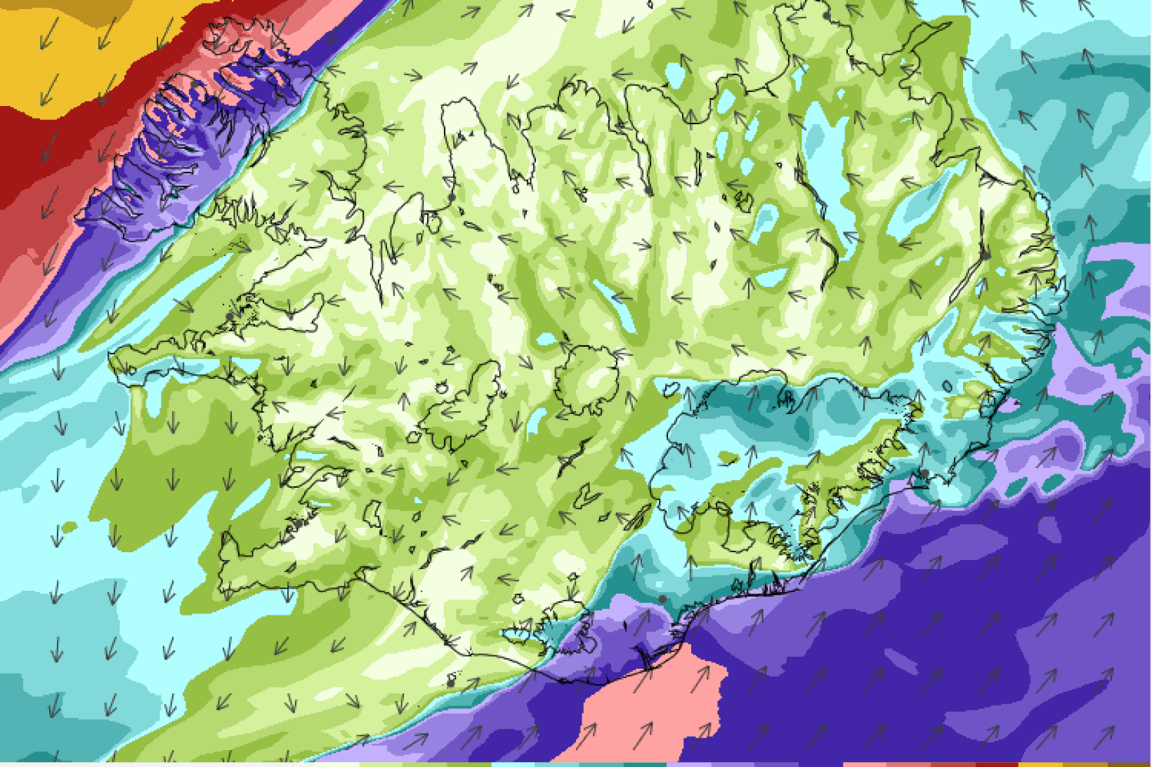 Vindspáin eins og staðan er í dag