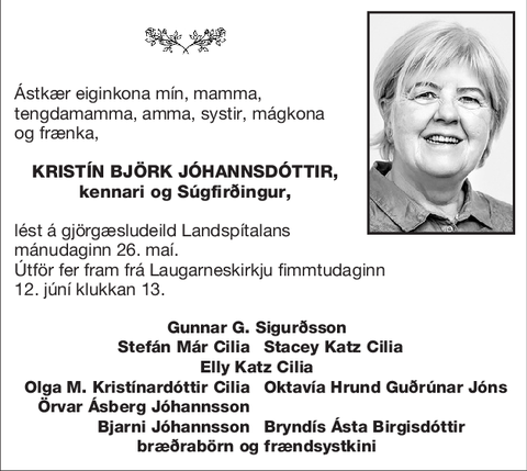 Kristín Björk Jóhannsdóttir,