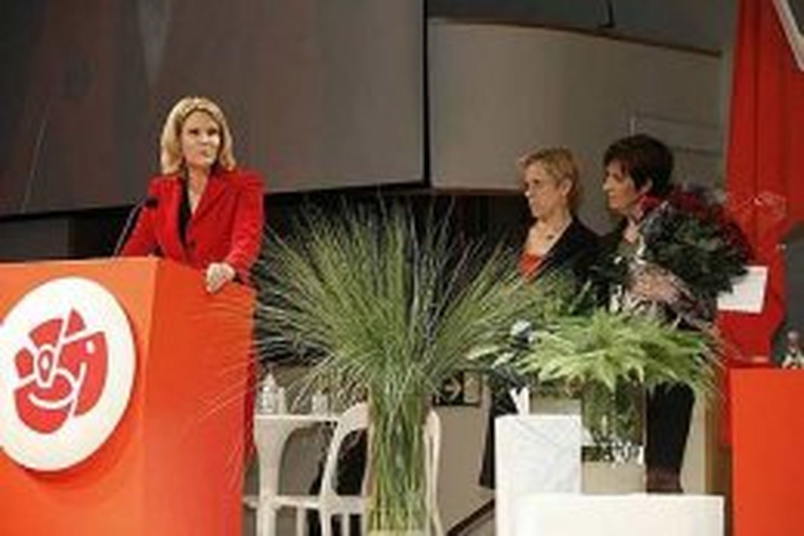 Mona Sahlin, Ingibjörg Sólrún Gísladóttir og Helle Thorning á fundi …