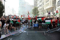 Mótmælendur sem vilja sýna samstöðu með palestínsku þjóðinni vegna aðgerða Ísraela komu í veg fyrir …