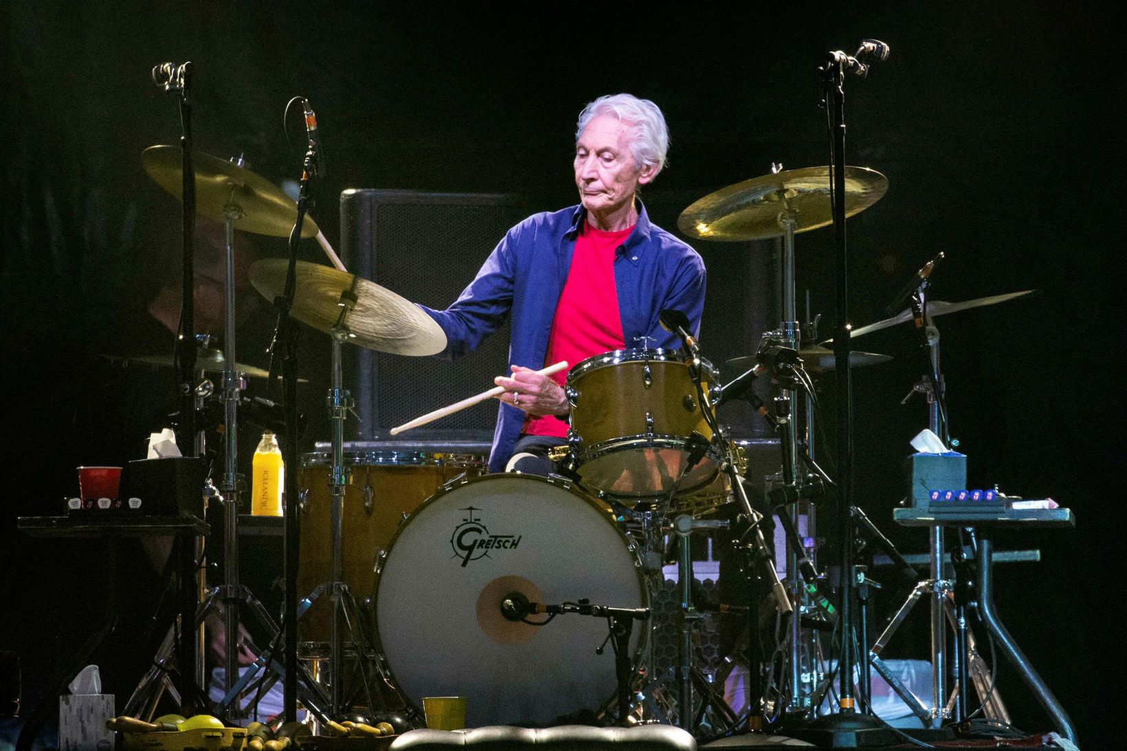 Charlie Watts leikur listir sínar 28. júlí árið 2019.