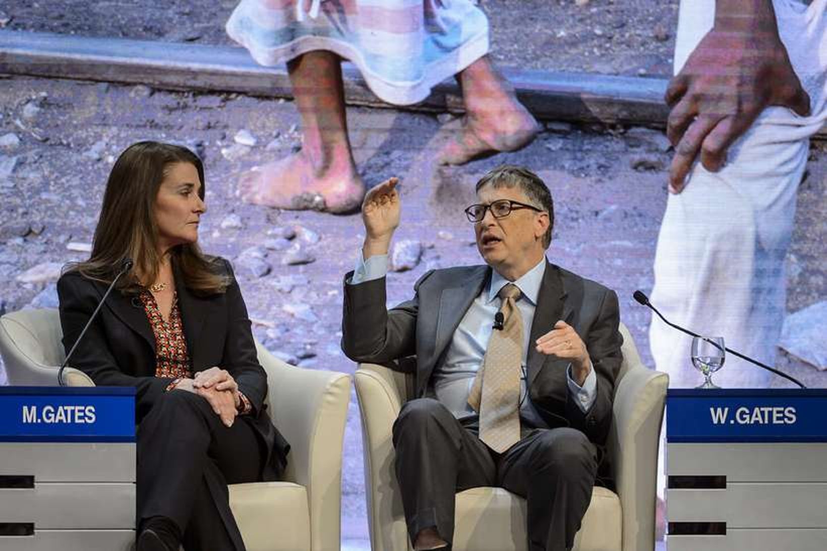 Melinda og Bill Gates á Alþjóðaefnahagsráðstefnunni í Davos í Sviss.